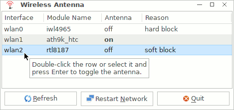 image of Fatdog64 Wireless
                Antenna Manager window